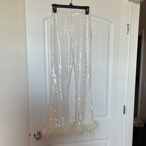 Gianni Bini White Sequin Pants